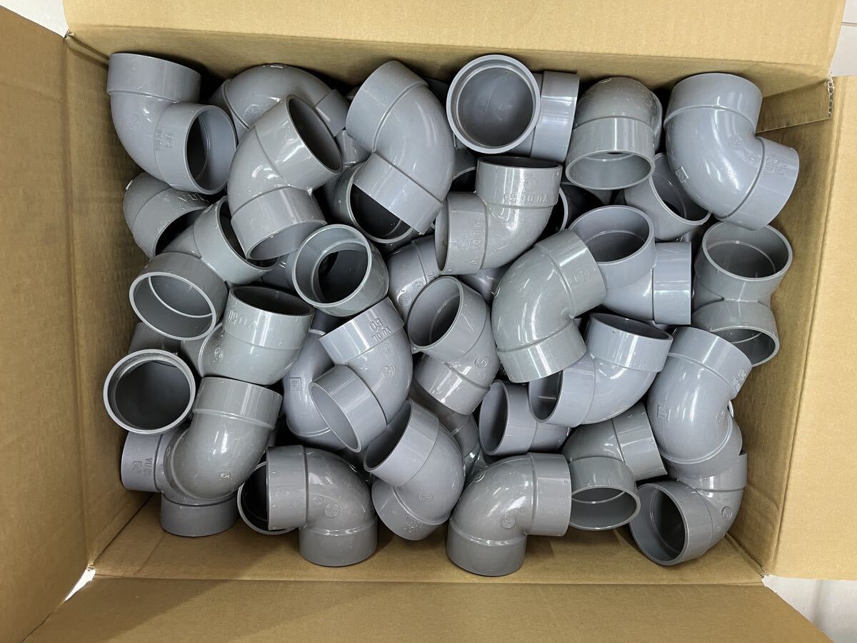 VU50継手 90°エルボ 50mm 100個セット 塩ビ管 配管材料拍卖