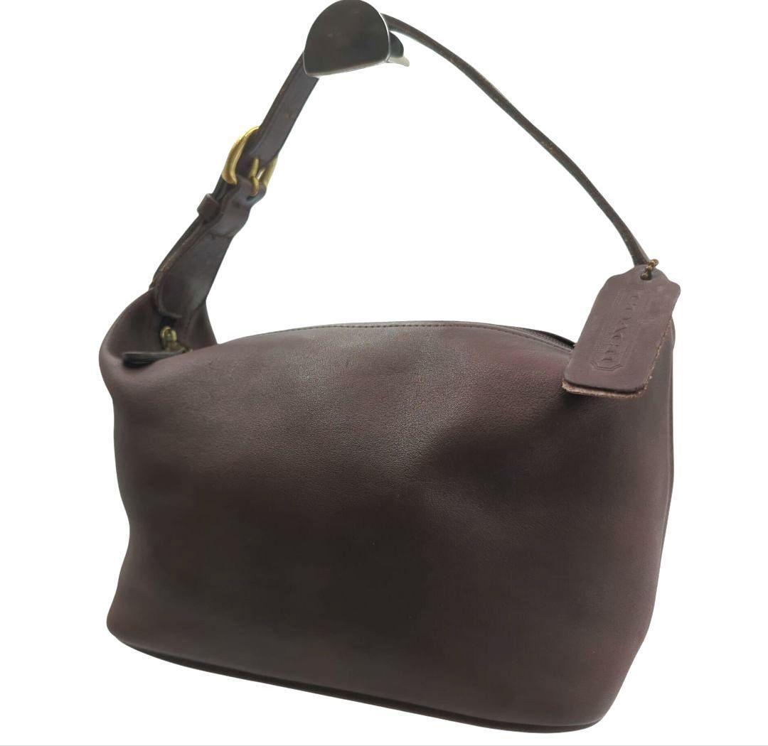 coach コーチ ショルダーバッグ ブラウン ハンドバッグ レザー アクセサリーポーチ オールド Old Vintage shoulder bag brown 4145拍卖