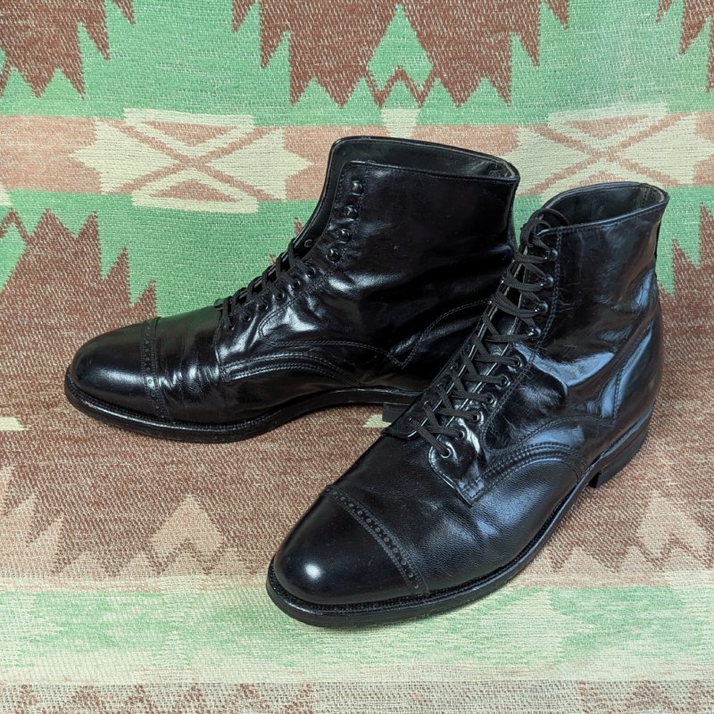キッドスキン 【MASON】 70年代 キャップトゥ レザー ブーツ 8h EEE クッションインソール ドレス ワーク GOOD YEAR ビンテージ 50s60s70s拍卖