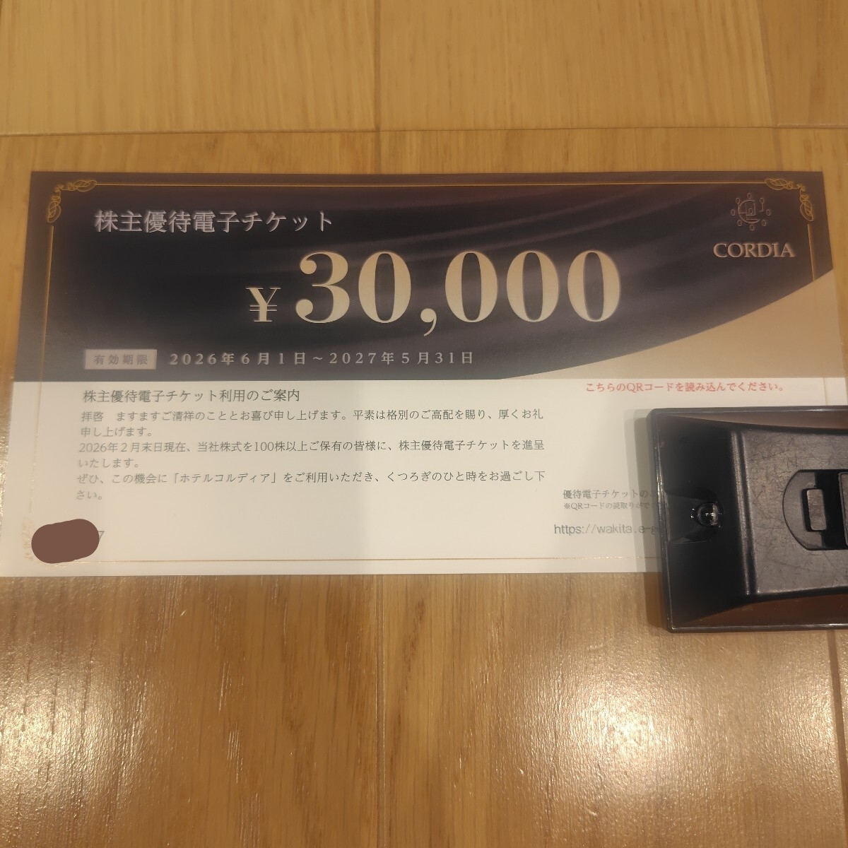 ワキタ 株主優待電子チケット 30000円分 最新券 ホテルコルディア 株主優待 拍卖