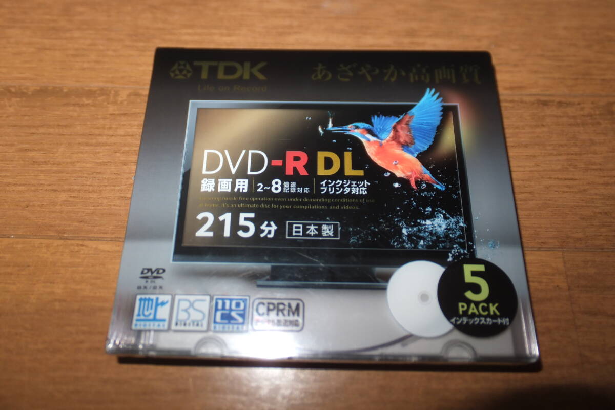 *日本製 TDK DVD-R DL あざやか高画質 CPRM 215分 片面2層 8.5GB 5PACK 5DISCS 5枚パック DR215DPWB5S ビデオ録画用*拍卖