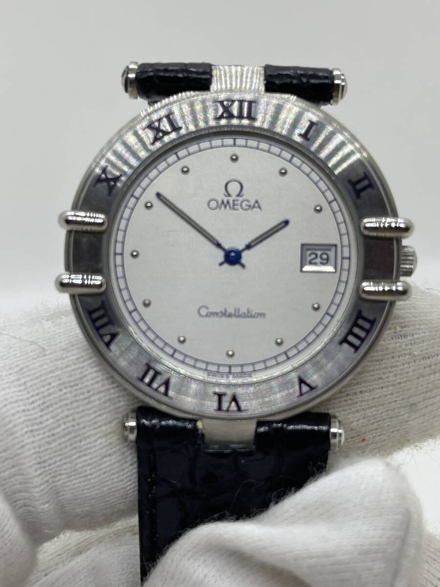 【美ケース】OMEGA オメガ コンステレーション クォーツ ローマンベゼル デイト 約30mm 稼働品 電池交換済 ボーイズサイズ拍卖