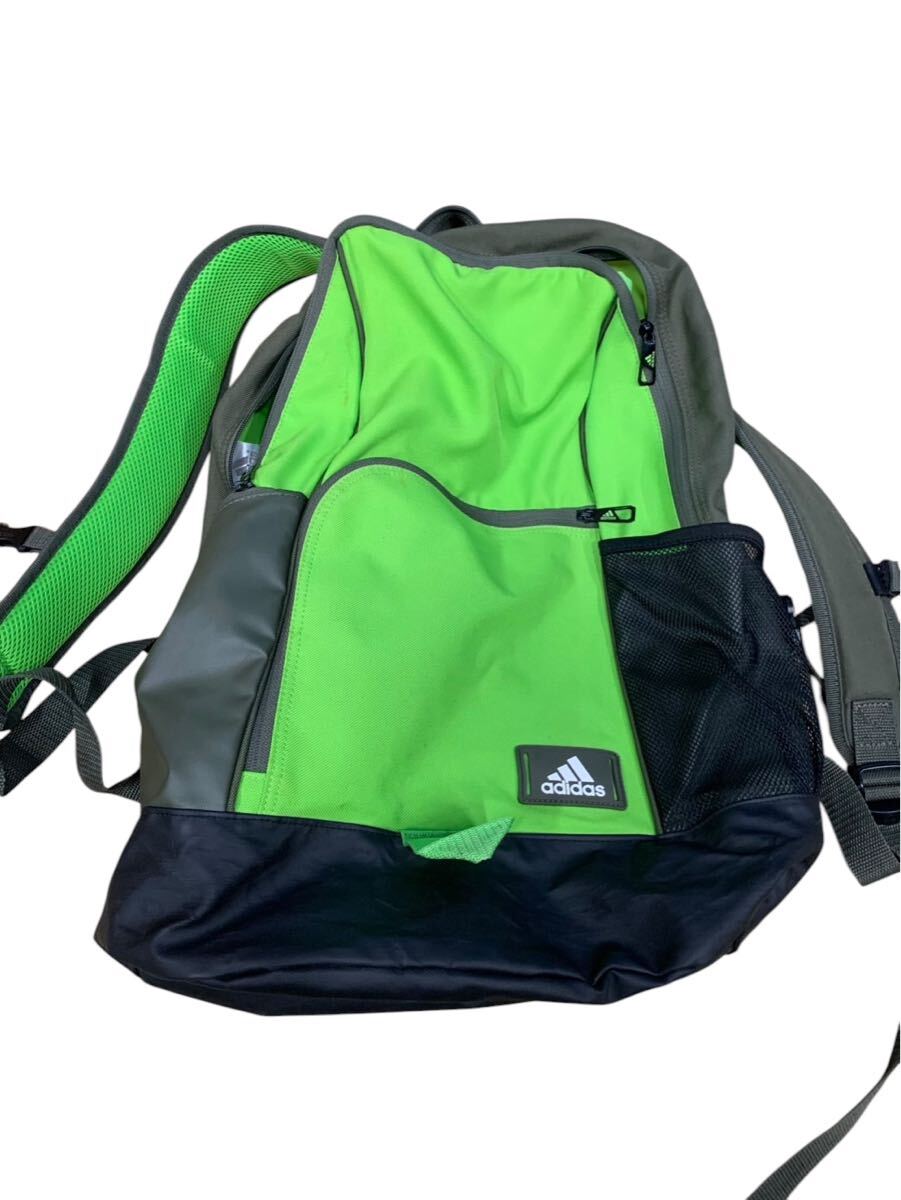 【美品】adidas アディダス バックパック リュック 鮮やか グリーン グレー 大容量 スポーツ 通学 デイパック リュックサック NGA 1.0 M拍卖