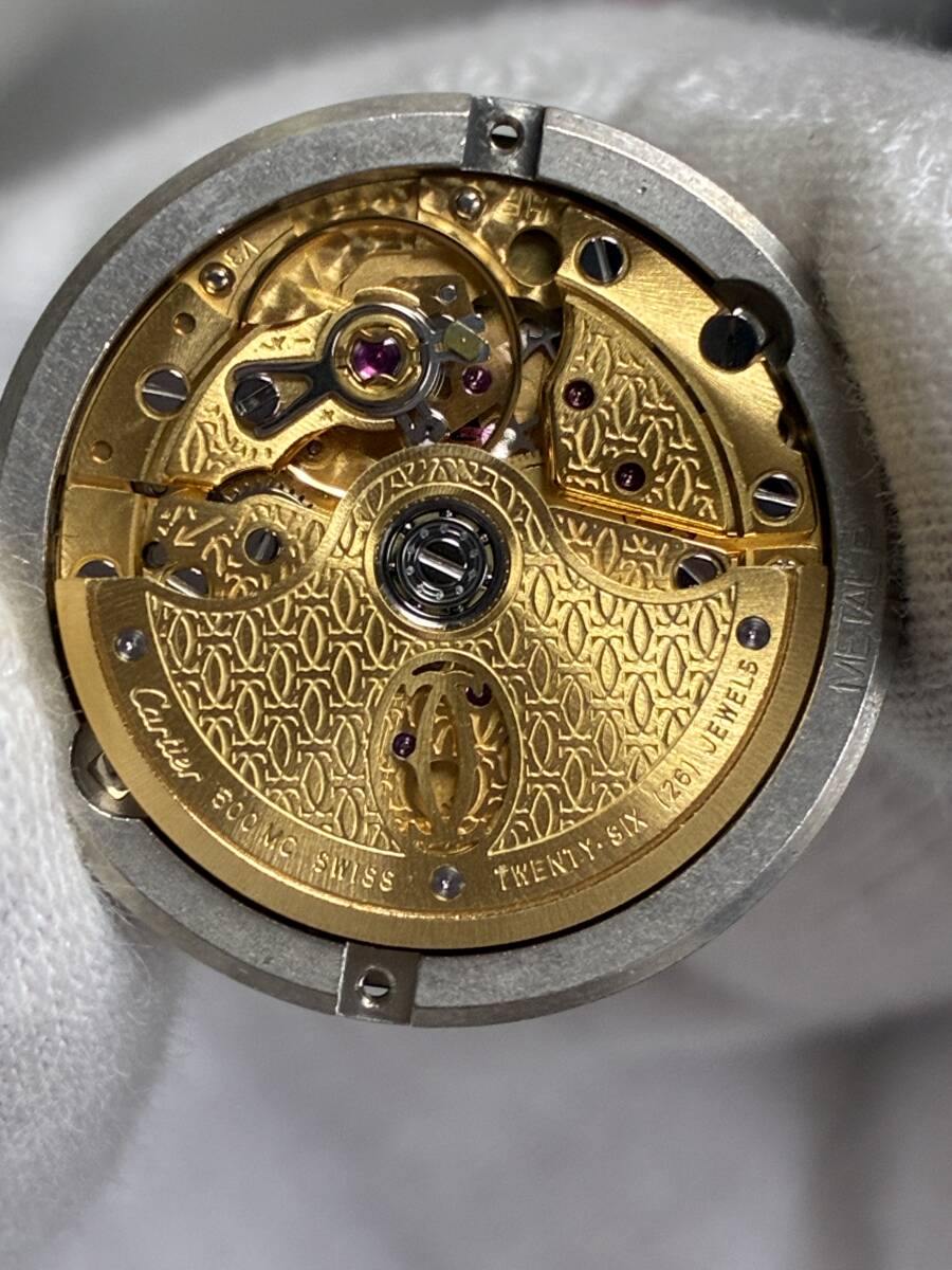 【可動品】Cartier カルティエ 自動巻き ムーブメント Cal.500MC 巻き芯・風防付属【現状】№68258拍卖