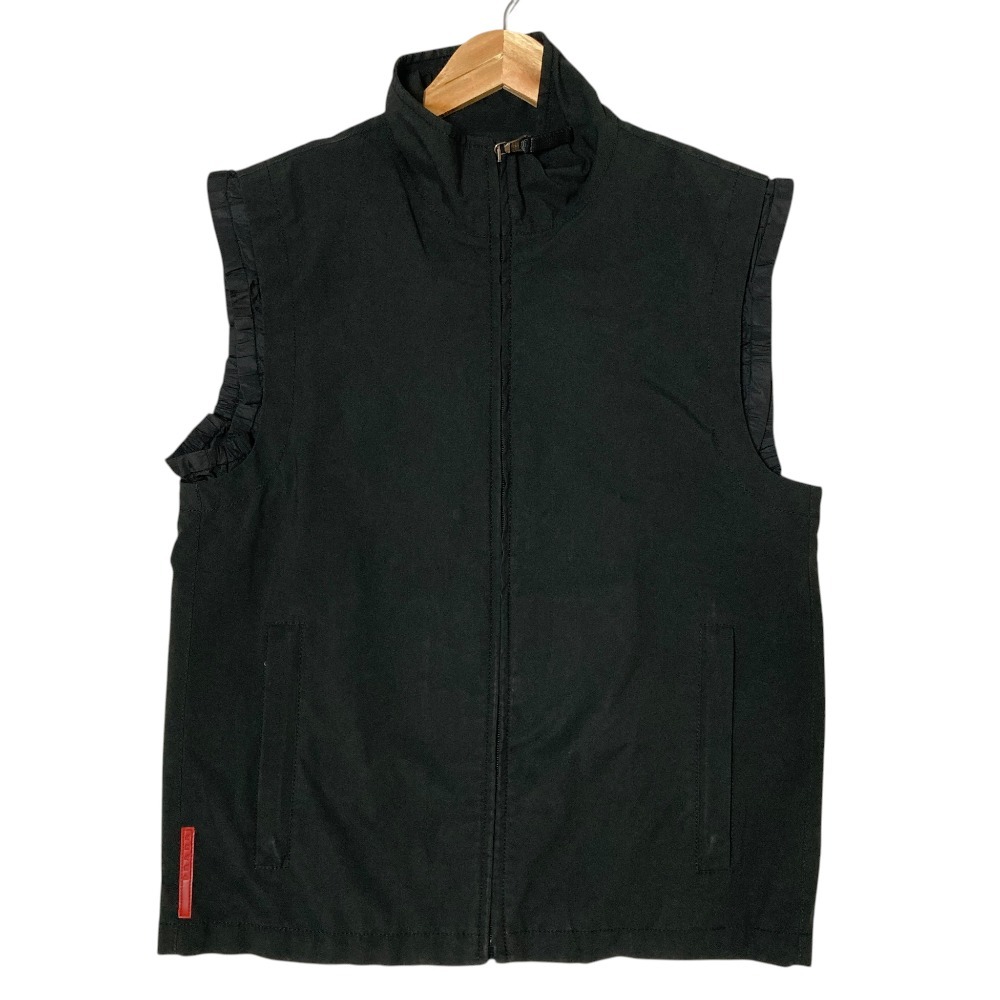 良品 PRADA SPORT プラダスポーツ ジップアップ ナイロンベスト SGV81A サイズ50 ブラック拍卖