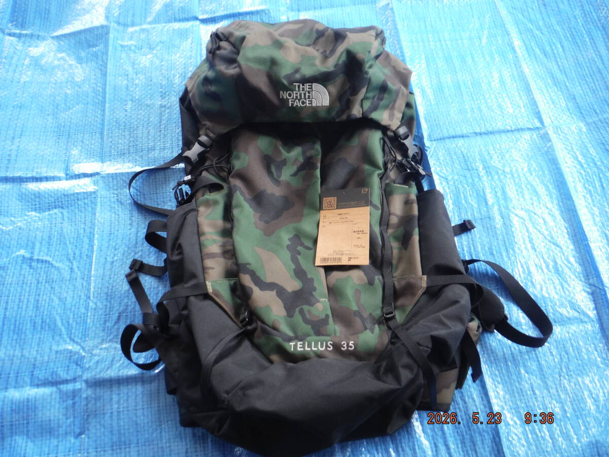 THE NORTH FACE ノースフェイス tellus35 バックパック モザイク柄 リュックサック 中古美品 レインカバー欠品拍卖