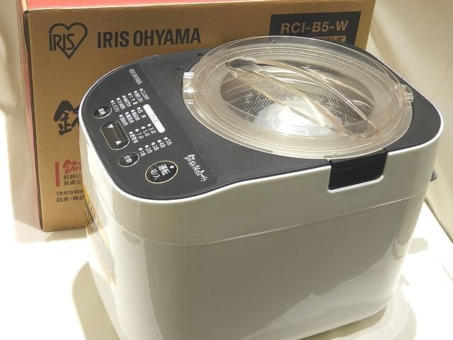 美品 アイリスオーヤマ 精米機 かくはん式 B5型 銘柄純白づき ◇ RCI-B5-W 精米容量1~5合 ホワイト 室内・家庭用 IRIS OHYAMA ▼8E拍卖