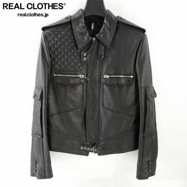 ☆DIOR HOMME/ディオールオム エディ期 バイカーレザージャケット 7E3540050002/50 /060拍卖