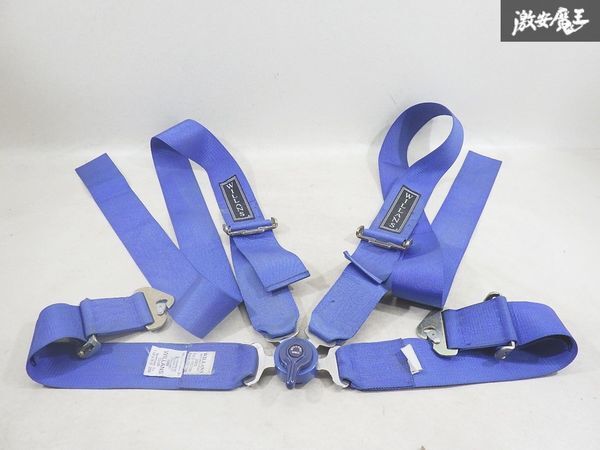 WILLANS ウィランズ 汎用品 3インチ カムロック式 シートベルト セーフティベルト 4点式 青 ブルー レース ドリフト 走行会 即納 棚拍卖
