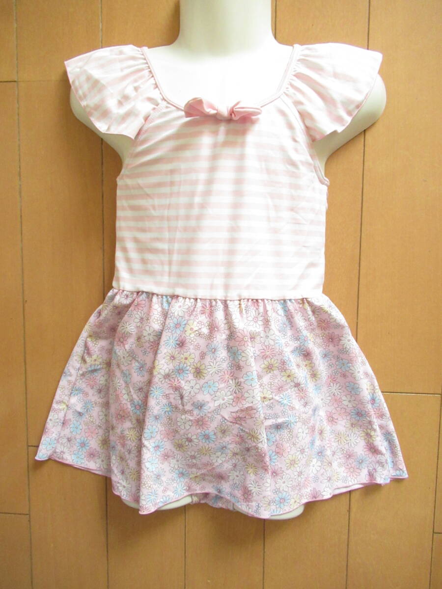 水着 スイムウェア ワンピース 二重生地仕様 子供 女の子 130cm SW14012拍卖