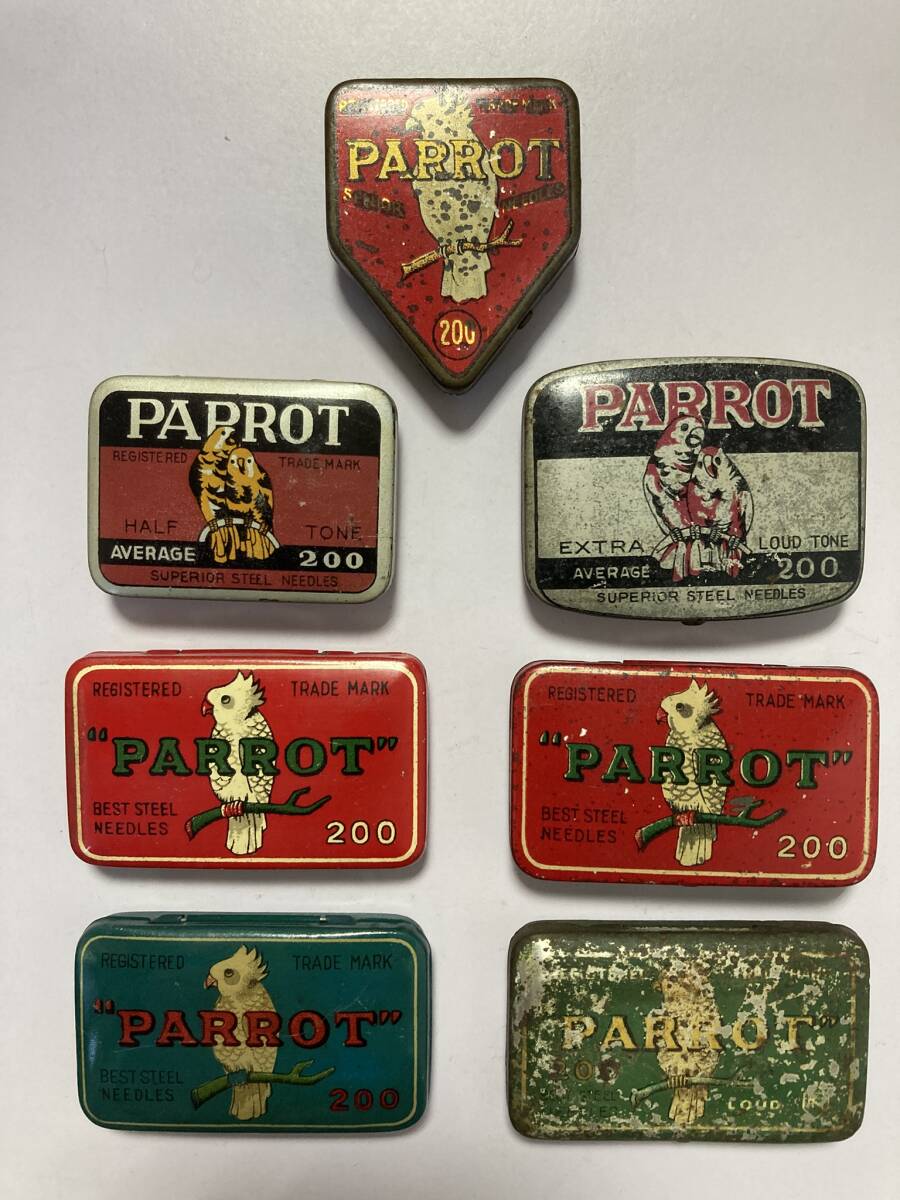 「PARROT」蓄音機用レコード針缶 7個拍卖