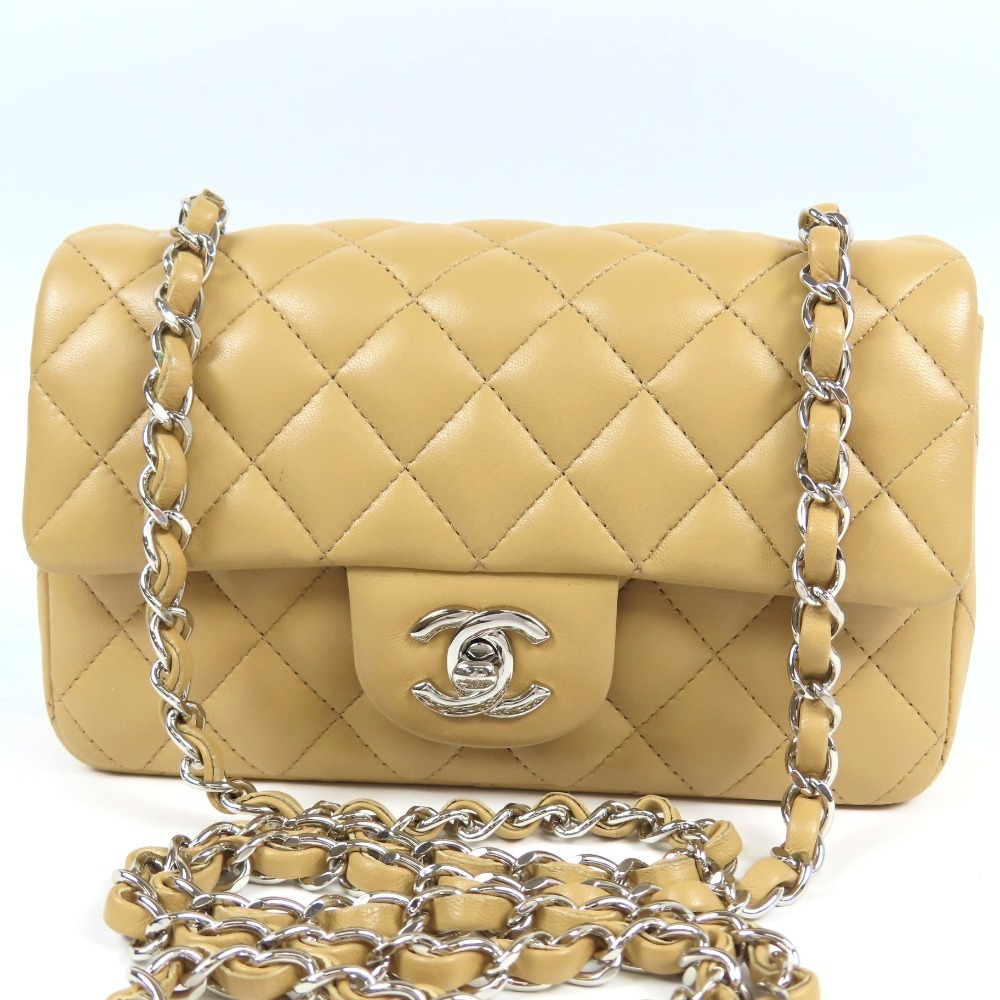 208101★1円スタート★CHANEL シャネル 極美品 マトラッセ ココマーク ターンロック チェーンショルダーバッグ ラムスキン ベージュ拍卖