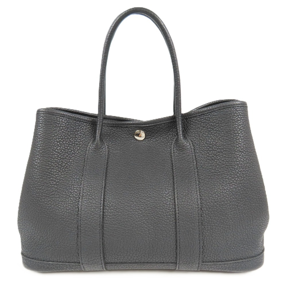 208110★1円スタート★HERMES エルメス 新品同様美品 ガーデンパーティTPM トートバッグ ハンドバッグ ネゴンダ ブラック P刻印拍卖