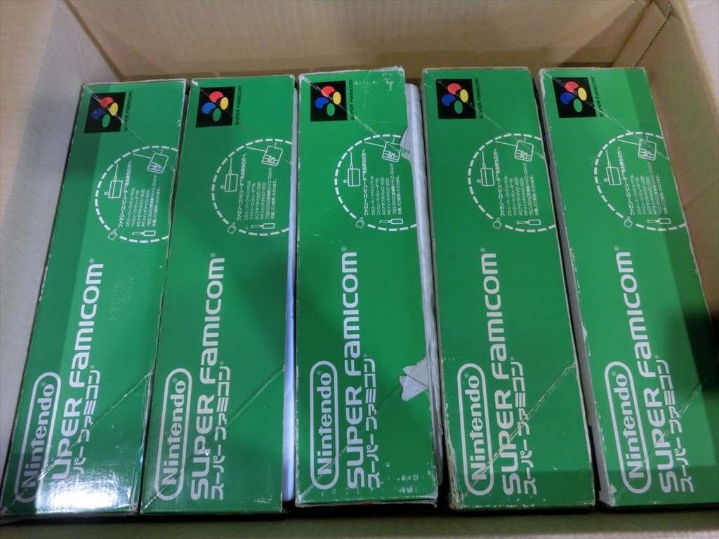 T【J0-33】【140サイズ】1円~/ニンテンドー スーパーファミコン 箱付き 本体 5台セット/通電可/ジャンク扱い/※傷・汚れ・ヤケ有拍卖