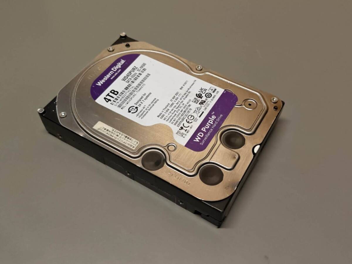HDD 4TB 3.5インチハードディスク / Western Digital 正常品 / WD40PURZ-74AKKYO拍卖
