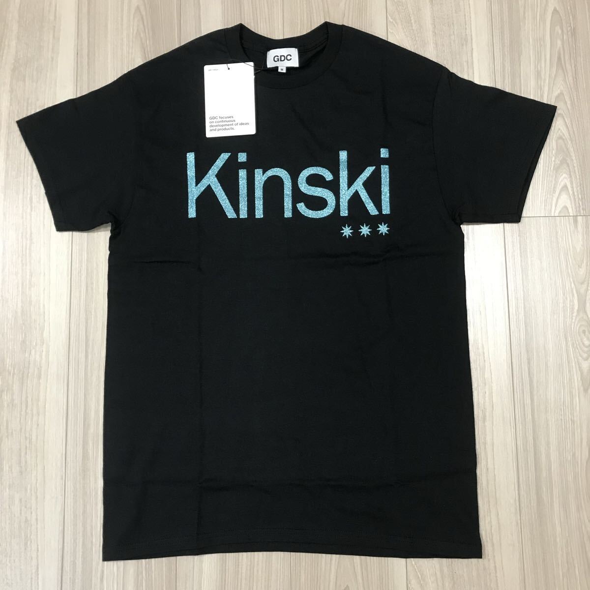 GDC Kinski Live Forever TEE grandcanyon GRAND CANYON T-shirt M グランドキャニオン キンスキー ラメ プリント ロゴ ブラック Tシャツ 拍卖
