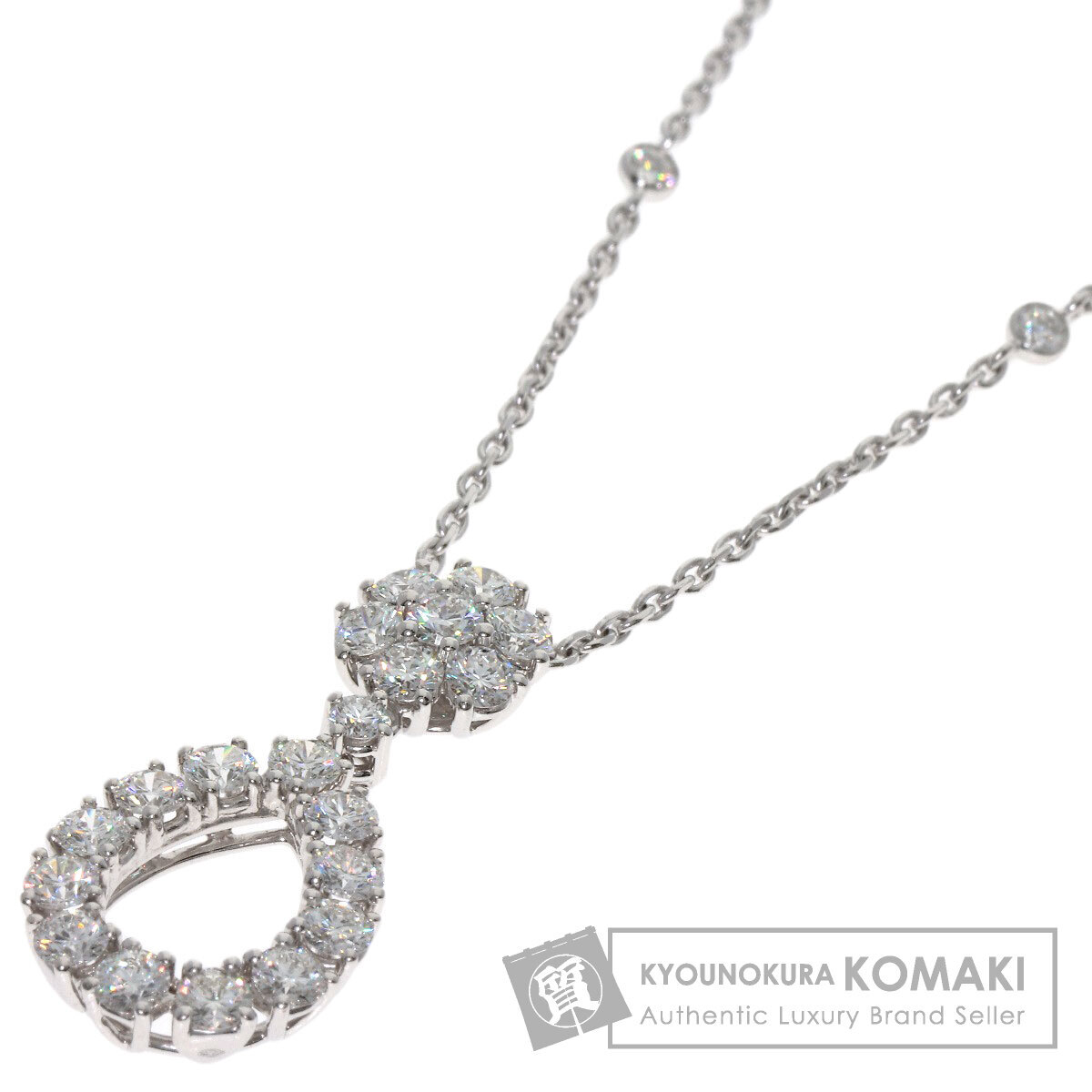 Chopard ショパール ルール ドゥ ディアマン ダイヤモンド ネックレス K18ホワイトゴールド レディース 中古拍卖