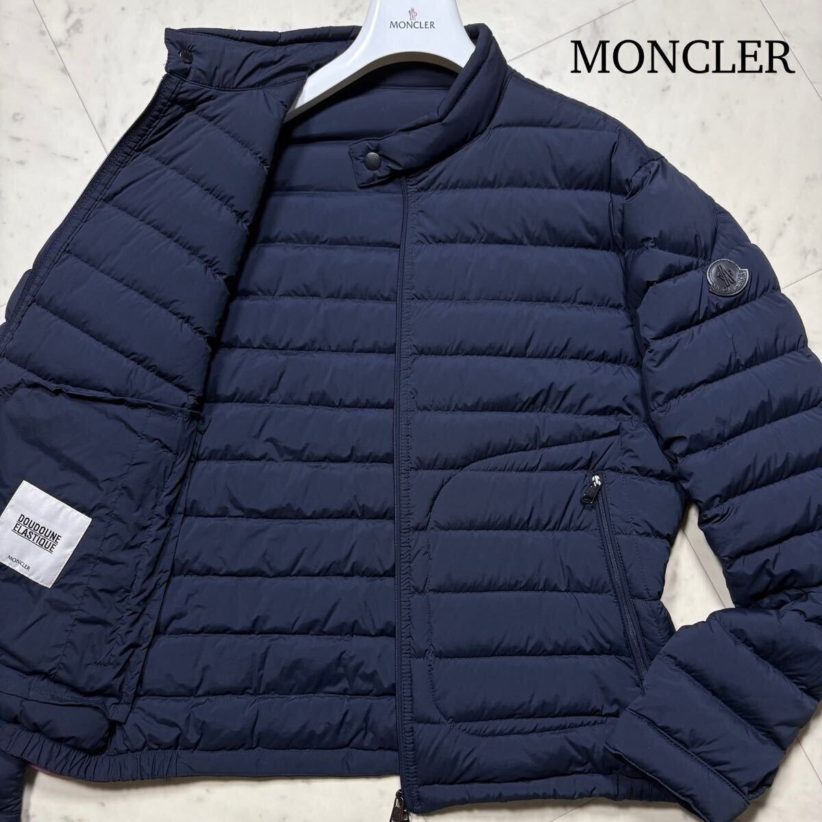 極美品/Lサイズ★ MONCLER モンクレール ACORUS ストレッチ ダウンジャケット ブルゾン ライダース DOUDOUNE ELASTIQUE 軽量 伸縮性 メンズ拍卖