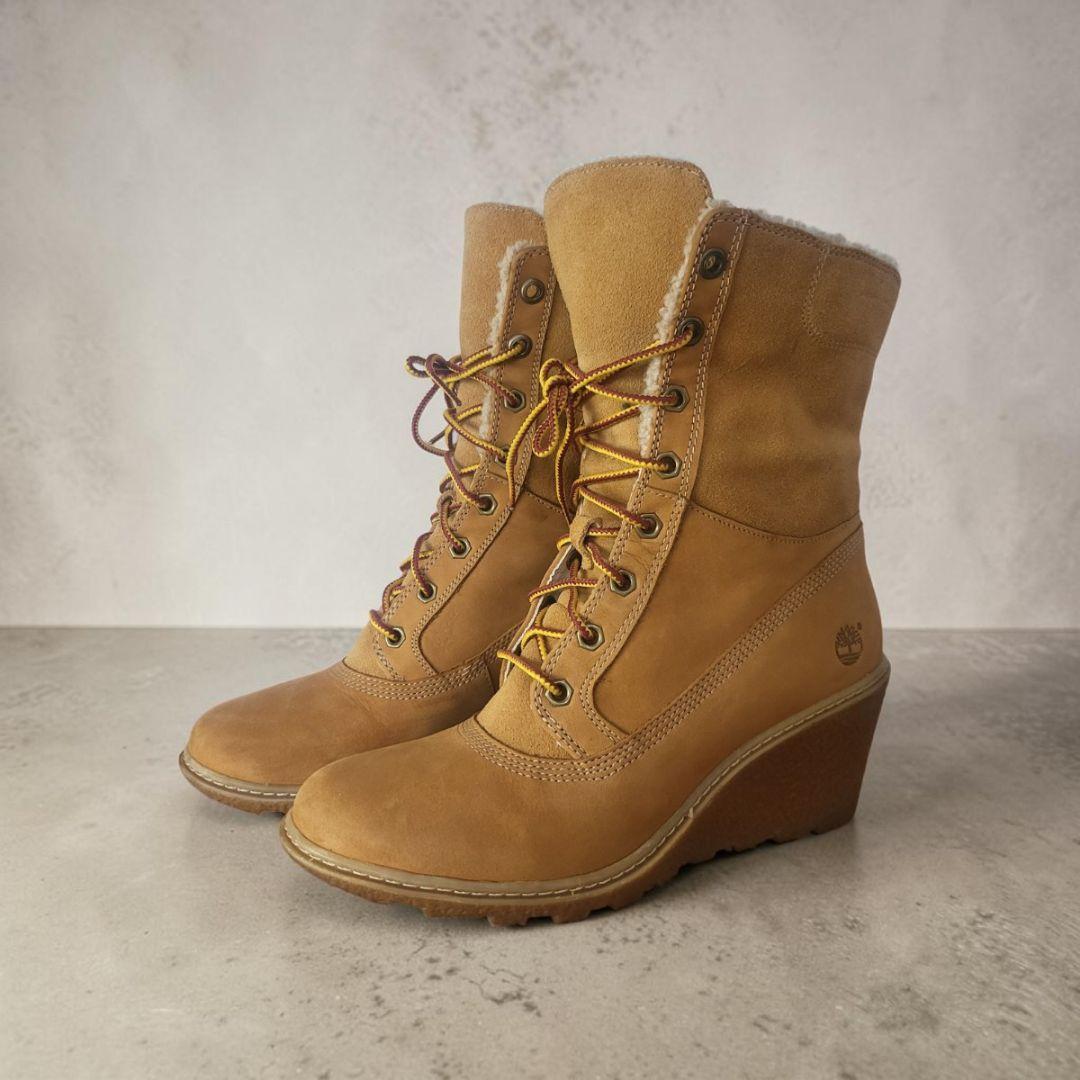 Timberland ウェッジソール ロングブーツ 24cm拍卖