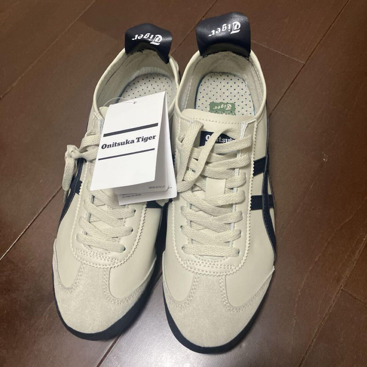 【新品タグ箱付き】オニツカタイガー MEXICO66 Onitsuka Tiger 43.5 27.5 クリーム×ネイビー拍卖