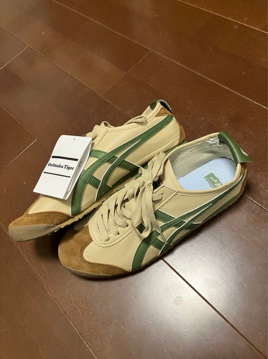 【新品タグ付き】オニツカタイガー MEXICO66 Onitsuka Tiger ベージュ&グリーン拍卖