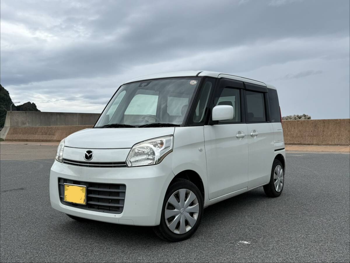 マツダ フレアワゴン H25年式 車検9年4月 両側パワースライドドア HIDヘッドライト ブレーキサポート スマートキー173300キロ拍卖