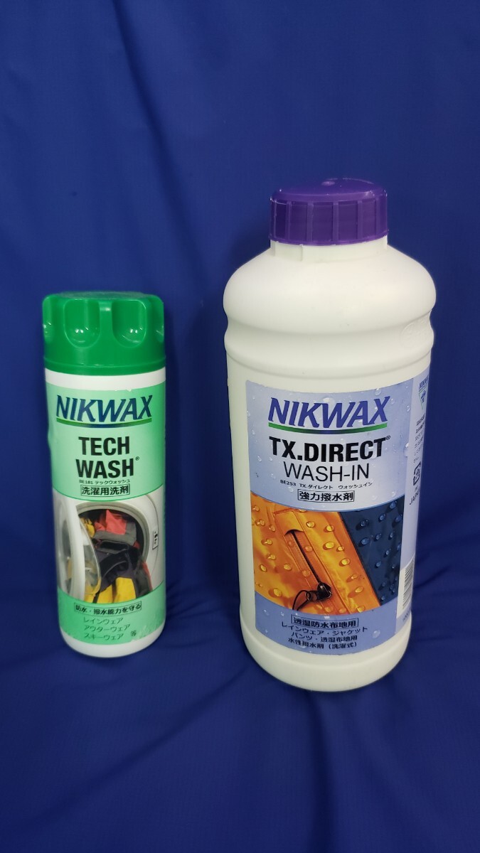 NIKWAX ニクワックス TECH WASH 洗濯用洗剤 開封、少し使用済み& TX.DIRECT WASH-IN 強力撥水剤 未開封 GORE-TEX ゴアテックス拍卖