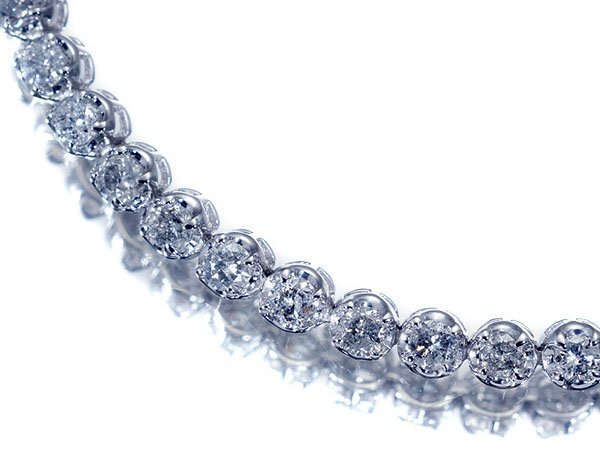 1円~【ジュエリー極】超豪華な輝き!天然ダイヤモンド3.0ct 超高級K18WGフルエタニティテニスブレスレット a3683igl【送料無料】拍卖
