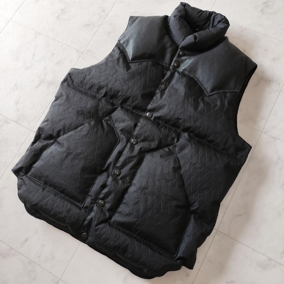 ロッキーマウンテンフェザーベッド ダウンベスト 42XL ビームス別注 ブラック メンズ Rocky Mountain Featherbed BEAMS 黒 ダイヤキルト拍卖