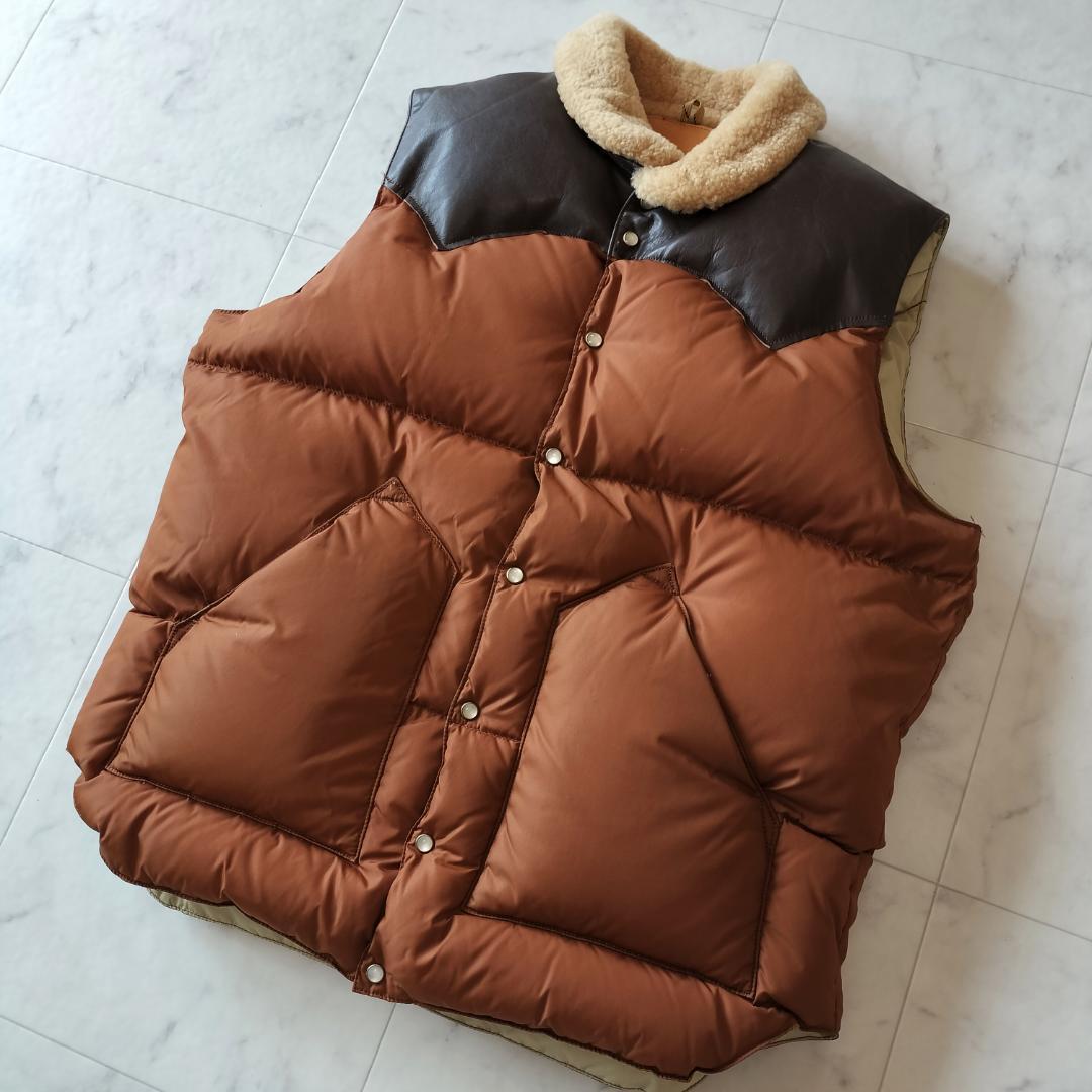ロッキーマウンテンフェザーベッド クリスティベスト 42 XL ダウンベスト メンズ Rocky Mountain Featherbed CHRISTY VEST 牛革 日本製 拍卖