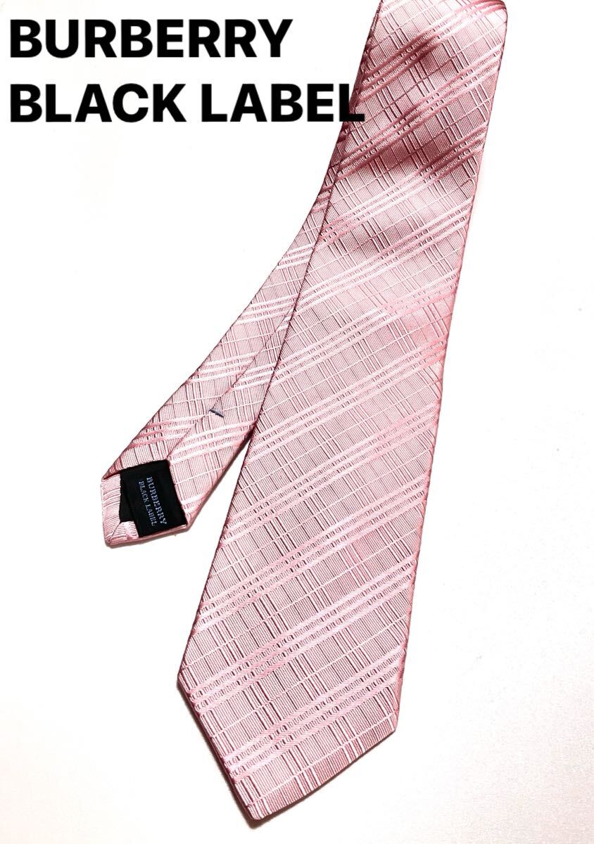 極美品 BURBERRY BLACK LABEL バーバリーブラックレーベル ネクタイ ピンク系 ノバチェック 柄 ハイブランド 高級ネクタイ 送料185円〜拍卖