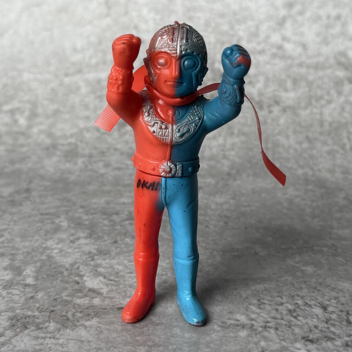 当時物 ポピー キカイダー ソフビ フィギュア / 絶版 玩具 昭和 ヴィンテージ マフラー キカイダー01 ミニソフビ ミニサイズ 昔 古い拍卖