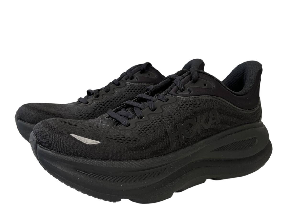 HOKA ONE ONE (ホカオネオネ) BONDI 9 ボンダイ9 ローカットスニーカー ウルトラクッション 1162011 27cm US9 ブラック メンズ/199拍卖