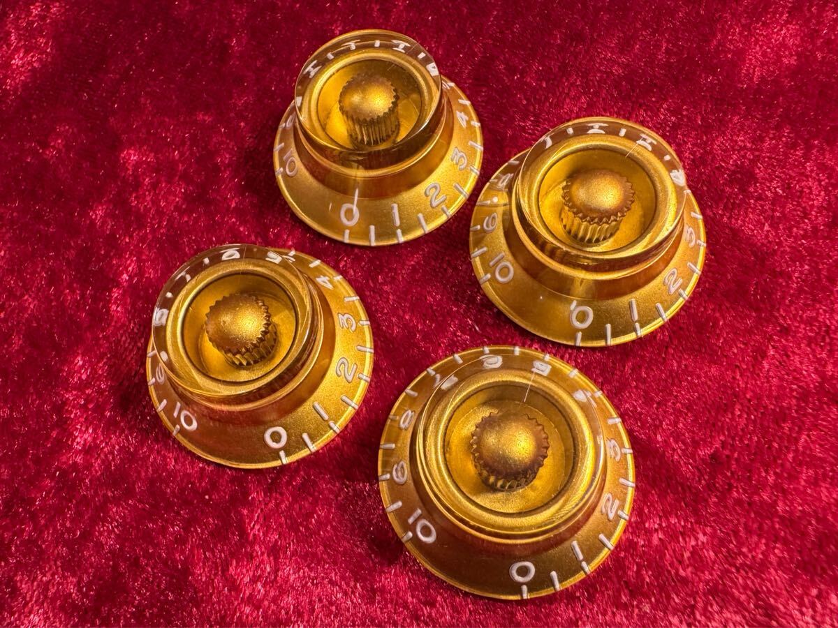 純正品 当時物 1985年製 Gibson LesPaul Gold Hat Knob ヴィンテージ ギブソン レスポール ゴールド ハット ノブ インチ エンボス加工あり拍卖