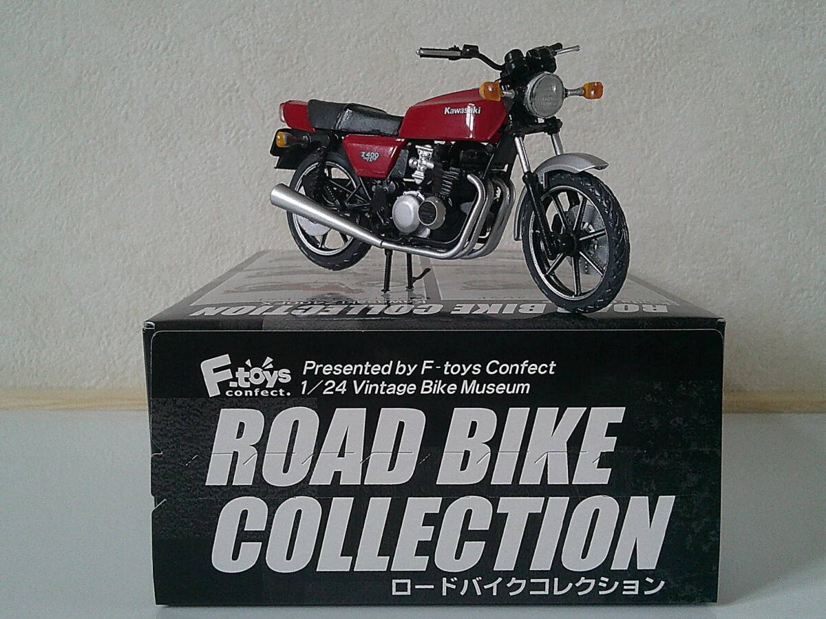 F-toys 1/24 ROAD BIKE COLLECTION KAWASAKI Z400FX E2型 赤 エフトイズ ロードバイクコレクション 漢カワサキ 空冷4発 ABS樹脂製 未展示拍卖