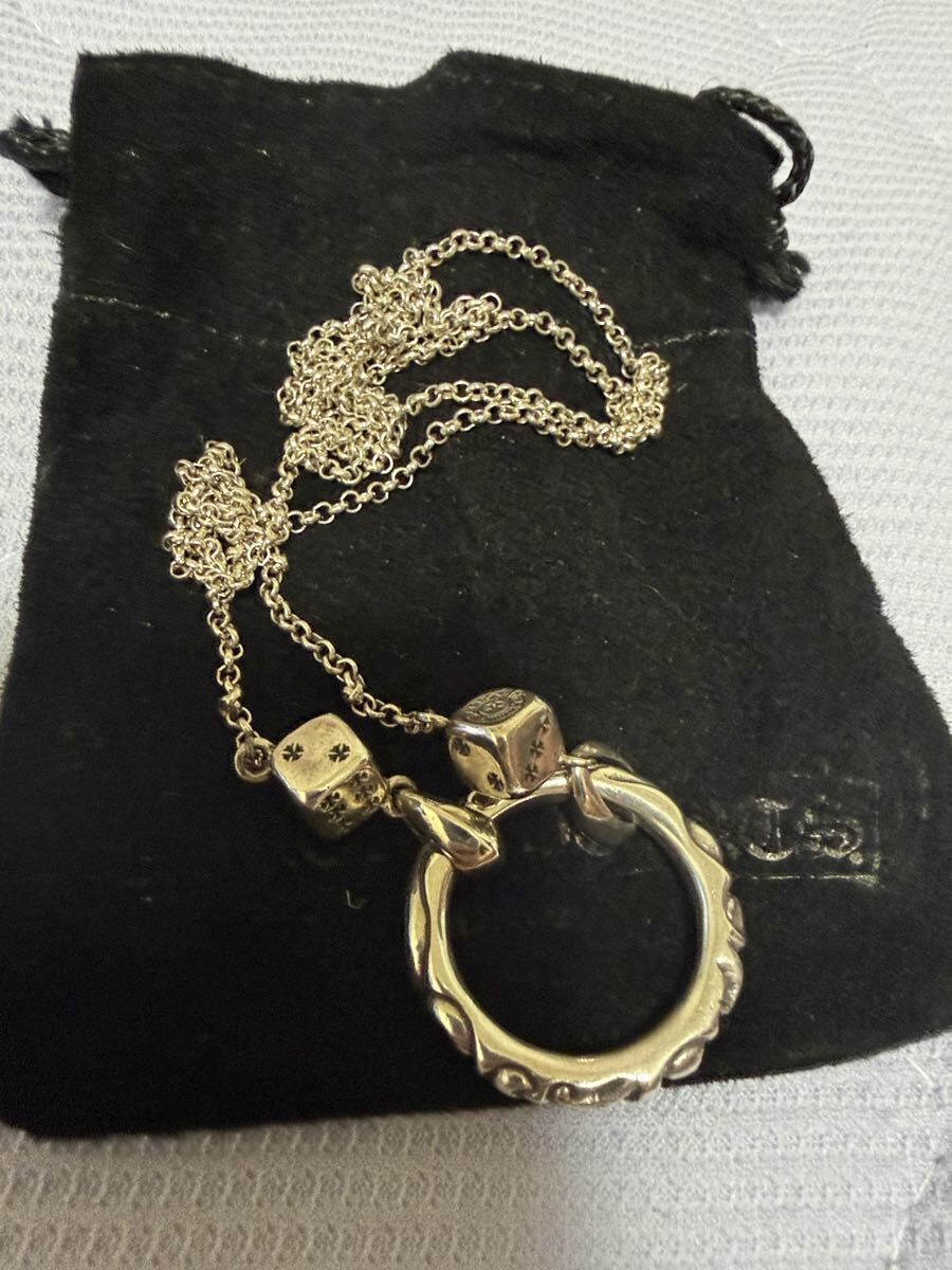 極美品 原本付 クロムハーツ ダイスアイループ シルバー 925 chromehearts 30インチ inch ロールチェーン 一体 インヴォイス 眼鏡拍卖