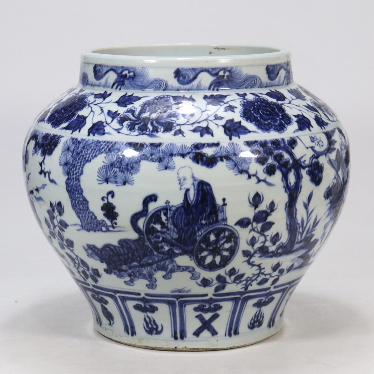 中国古美術 元時代 青花 壺 陶磁器 骨董 古玩 時代物 中国美術 古美術 骨董品 唐物 当時物 高さ29cm w18拍卖