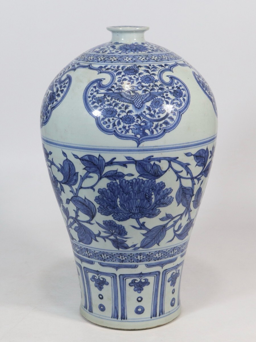 中国古美術 元時代 青花 花瓶 陶磁器 骨董 古玩 時代物 中国美術 古美術 骨董品 唐物 当時物 高さ43cm w19拍卖