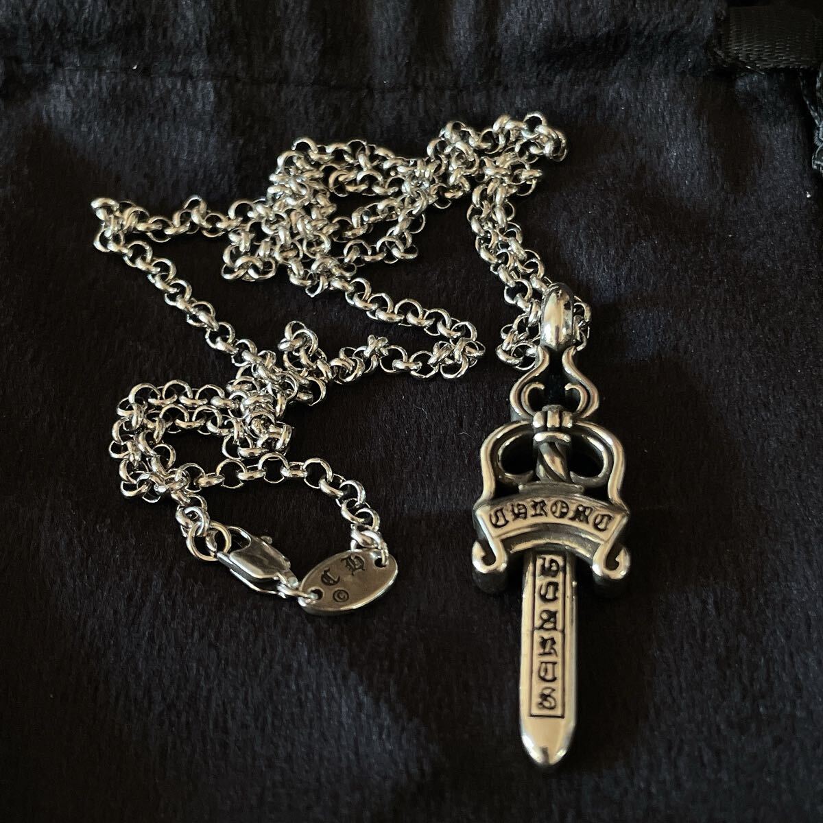 Chrome Hearts クロムハーツ ダガー ch刻印 ロールチェーン ネックレス シルバー silver925 刻印入り拍卖