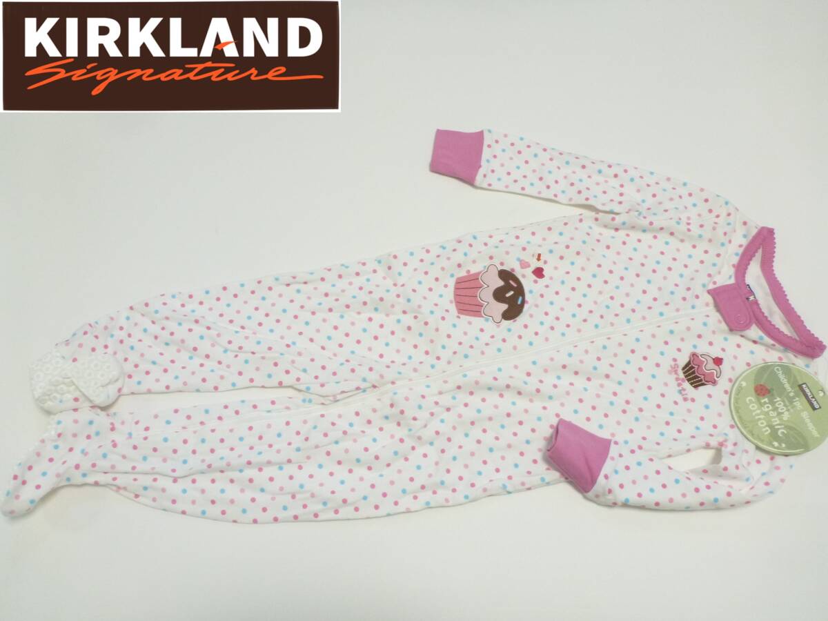 新品 KIRKLAND カークランド ★上質オーガニックコットン100% カップケーキ 滑り止め付き オールインワン 2t 80拍卖