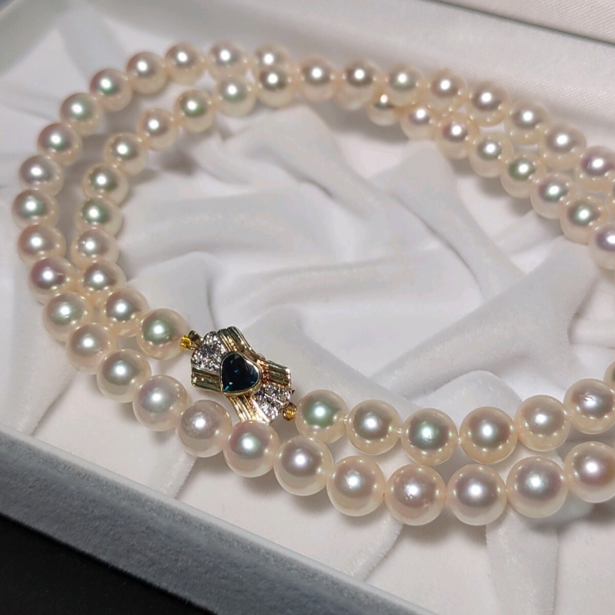 【K14 テリ最高 ダイヤ付 7.0-7.5mm セミロング】アコヤ真珠 52.5cm ホワイト ネックレス 本真珠 アクセサリー pearl あこや パール 14金拍卖