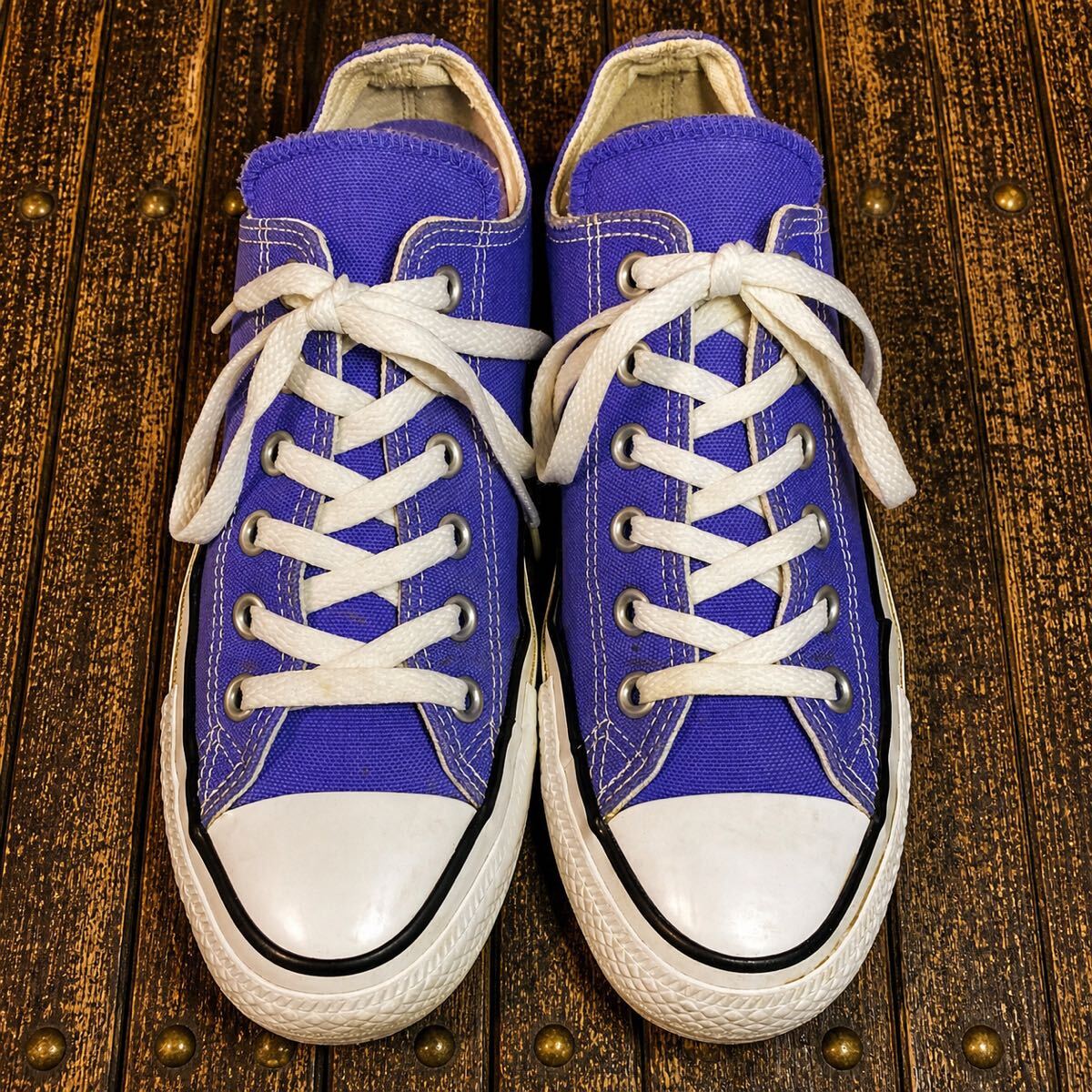 クリーニング済み すぐに履ける! CONVERSE コンバース ALL STAR オールスター 25cm REACT パープル スニーカー 除菌消臭加工済み拍卖