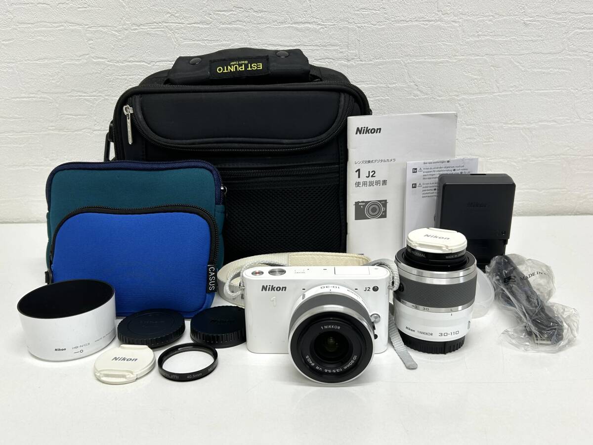 E-3358④ 【同梱不可】980円~ 現状品 Nikon/ニコン デジタルカメラ 1 J2 ホワイト ダブルレンズ デジカメ 通電、動作確認済み 拍卖