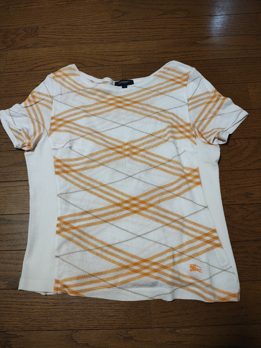 BURBERRY LONDON バーバリー 半袖カットソー Tシャツ レディース ノバチェック 三陽商会 ホースマーク刺繍 春夏拍卖