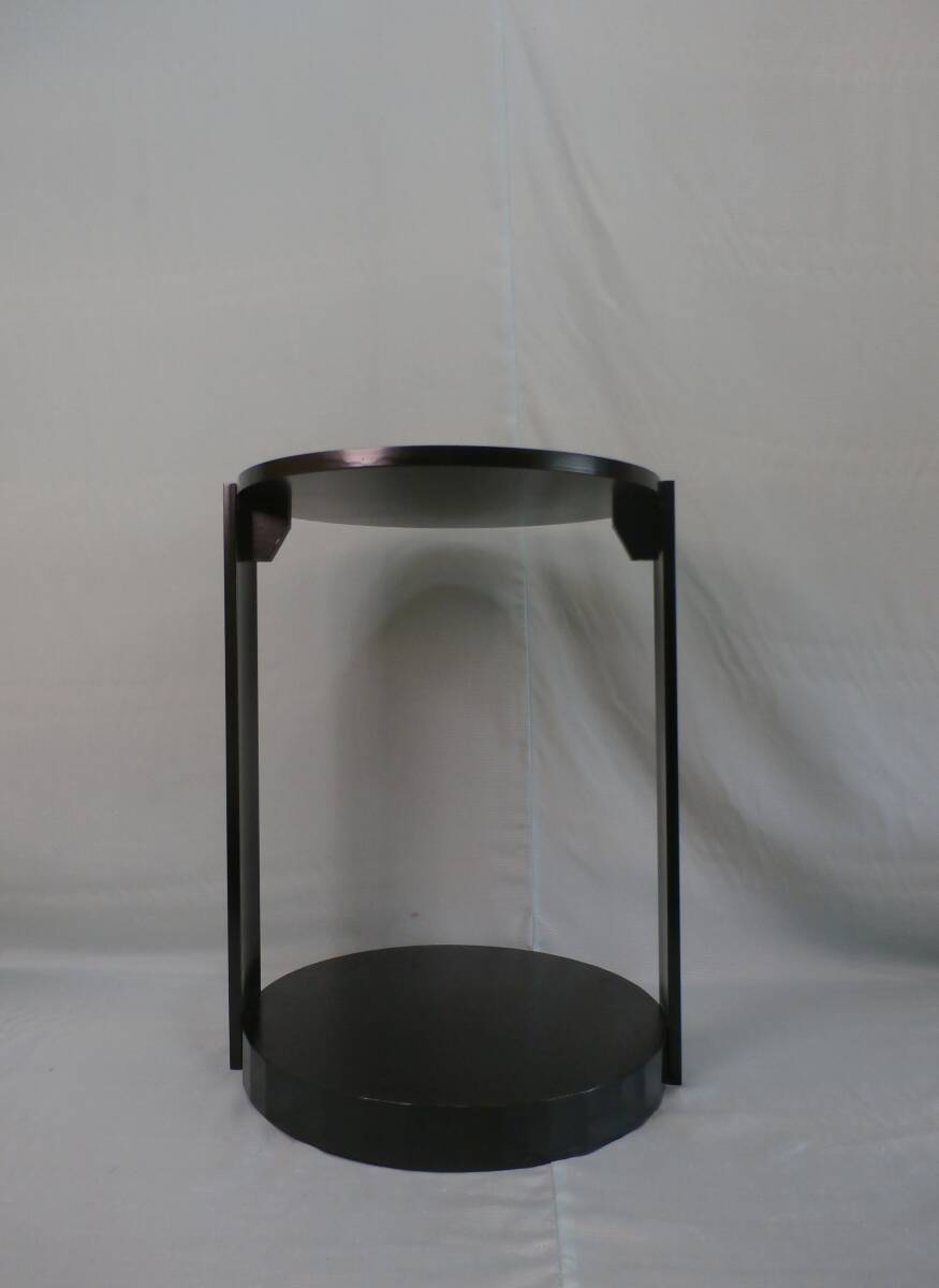 組み立て式 宗旦好み丸卓写し 茶道具 宗旦好み丸卓黒塗り 茶事 茶室お稽古 USED品 Y 水指棚 木製 茶の湯道具 拍卖