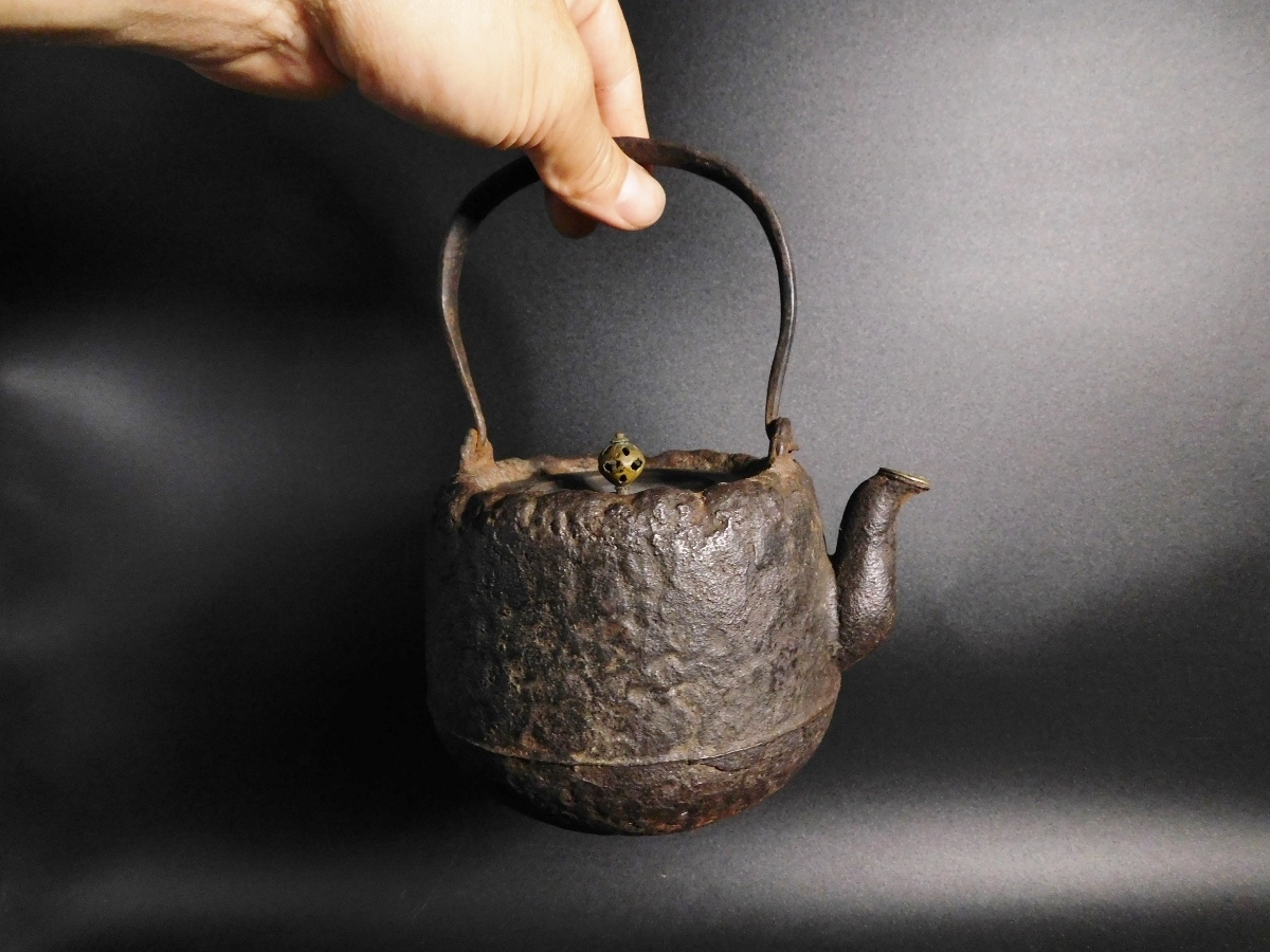 龍文堂 小振り 鉄瓶 岩肌道安形 平提手 煎茶道具 茶道具 湯沸かし 検) 安之介 亀文堂 波多野正平 金龍堂 光玉堂 雨宮 大國 金森佐兵衛拍卖