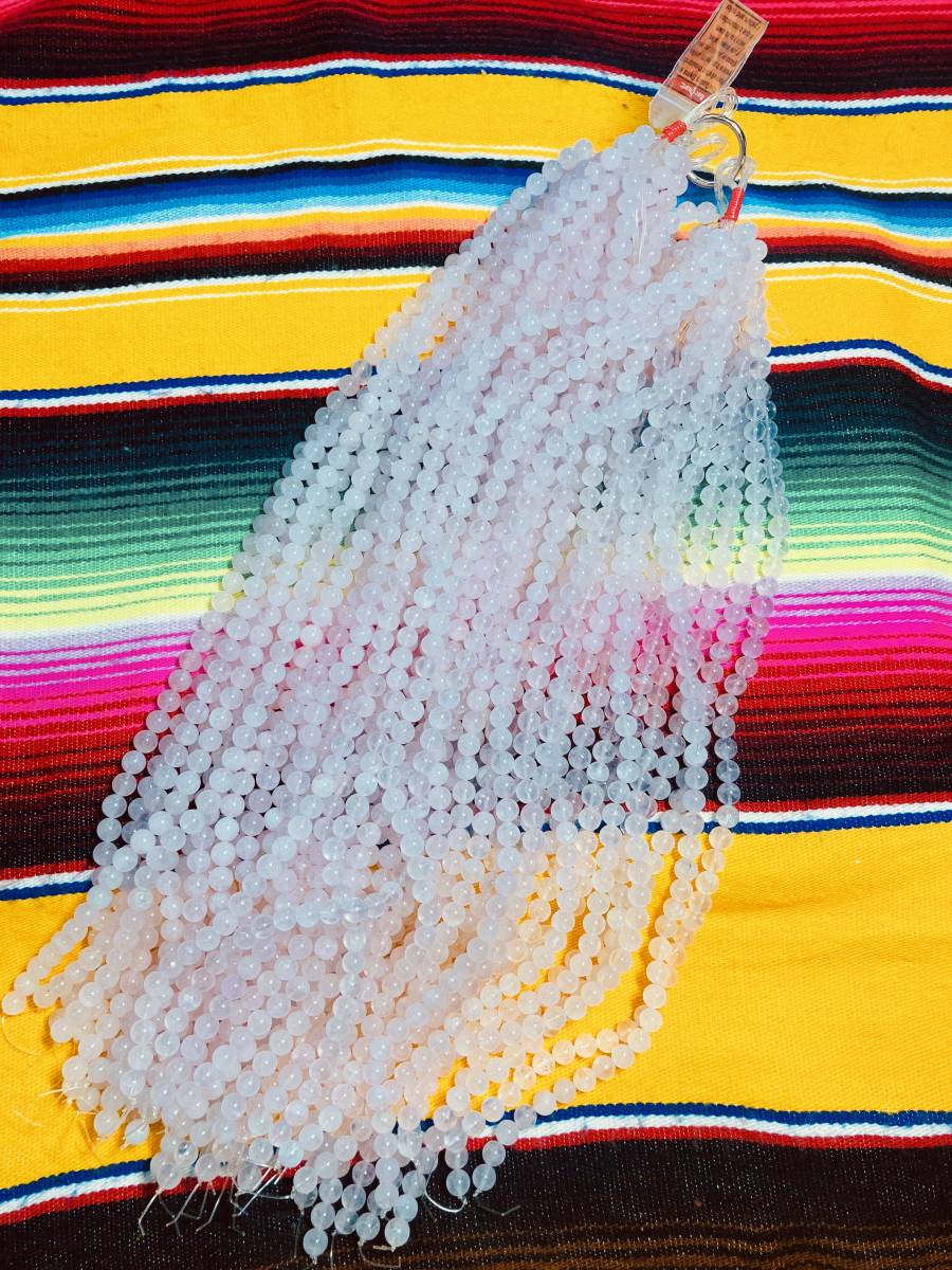 8mm玉ローズクォーツの40cm1連売り拍卖