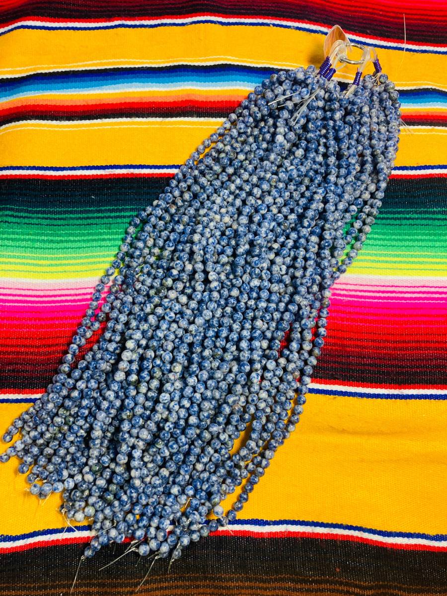 8mm玉デニムラピスの40cm1連売り拍卖