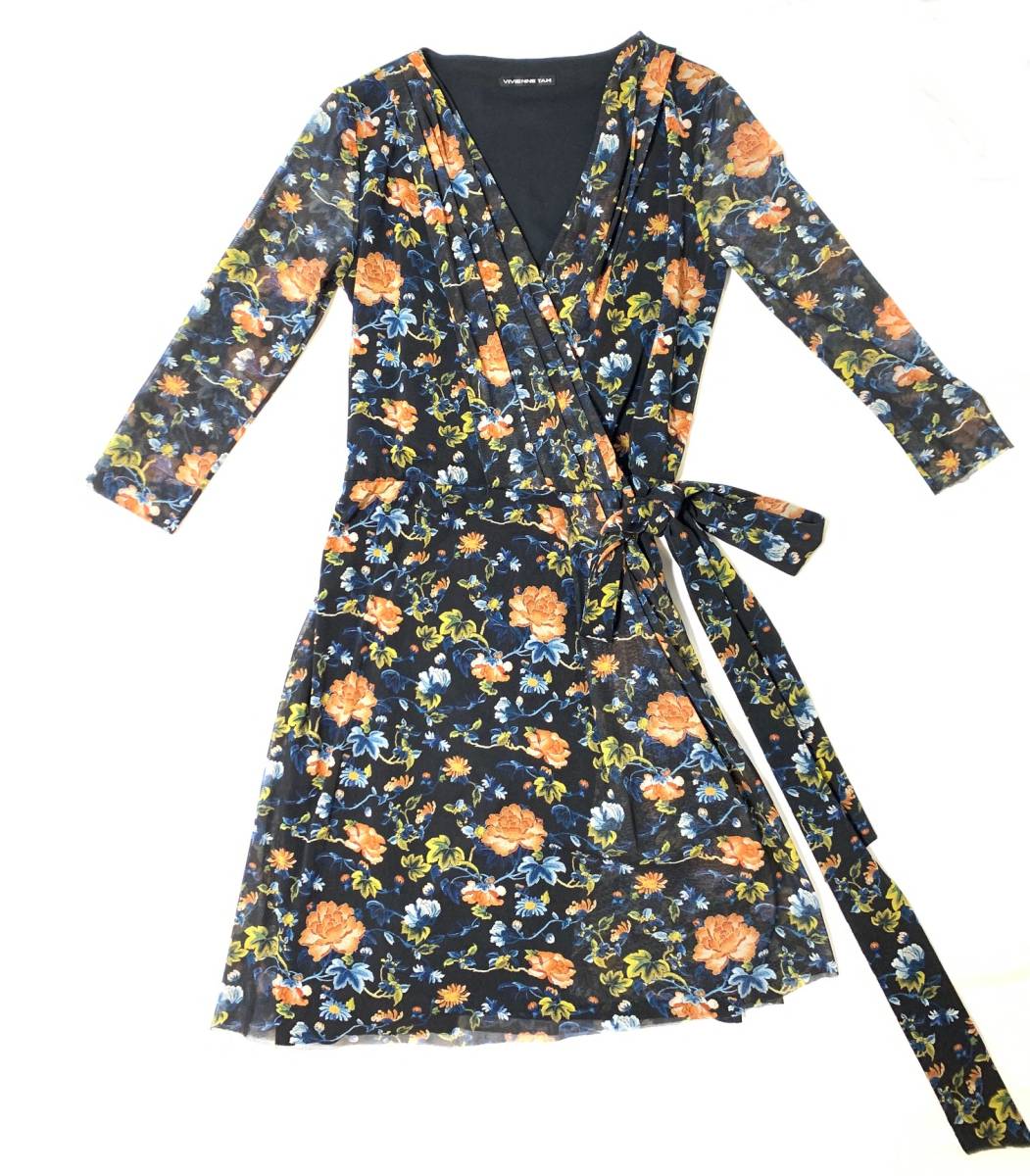vivienne tam ガウン ワンピース 花柄 パワーネット メッシュ拍卖