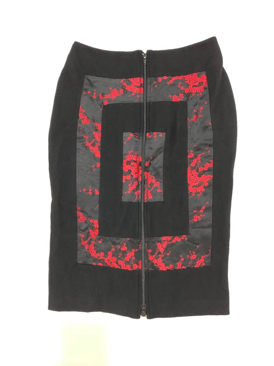 vivienne tam ウール スカート 花柄 梅 ヴィヴィアン タム拍卖